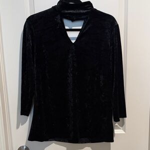 Jones New York Black Velvet Blouse